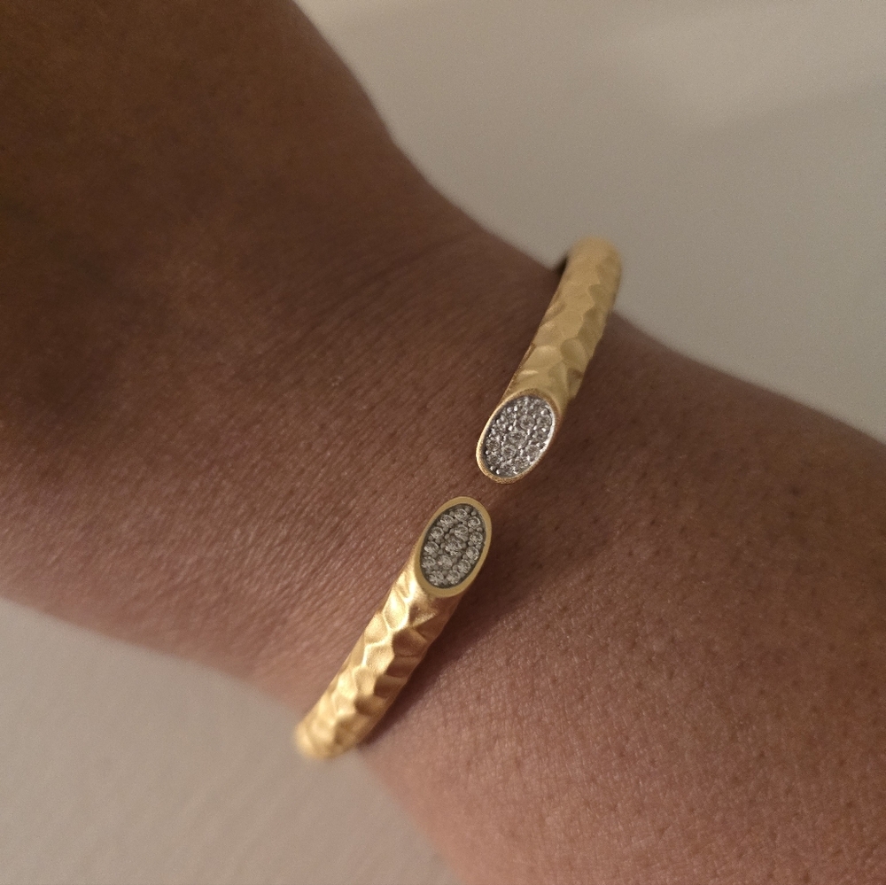Freida Rothmans City Pave Edge Hammered Cuff
